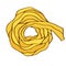 Spaghetti isolated. Italian food label design. Fettuccine pasta illustration