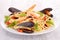 Spaghetti with mussel and shrimp