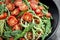 Spaghetti with Roasted Tomatoes and Asparagus Pesto