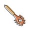 Spaghetti spoon. Kitchenware sketch. Doodle line vector kitchen utensil and tool. Cutlery illustration