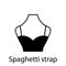 Spaghetti strap of Fashion Neckline Type for Women Blouse, Dress Silhouette Icon. Black T-Shirt, Crop Top on Dummy