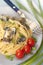 Spaghetti with wild mushrooms