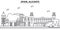 Spain, Alicante architecture line skyline illustration. Linear vector cityscape with famous landmarks, city sights