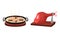 Spain Attributes with Seafood Paella Dish and Jamon Vector Set