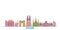 Spain, Barcelona line cityscape, flat vector. Travel city landmark, oultine illustration, line world icons