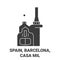 Spain, Barcelona, Park Guell travel landmark vector illustration