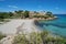 Spain beach with coastal houses Costa Daurada