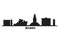 Spain, Bilbao city skyline isolated vector illustration. Spain, Bilbao travel black cityscape