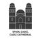 Spain, Cadiz, Cadiz Cathedral travel landmark vector illustration