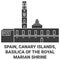 Spain, Canary Islands, Basilica Of The Royal Marian Shrine travel landmark vector illustration