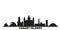 Spain, Canary Islands city skyline isolated vector illustration. Spain, Canary Islands travel black cityscape