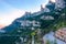 Spain. Catalonia. Road in Santa Maria de Montserrat Abbey. Mount