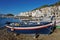 Spain Catalonia traditional fishing boats on beach