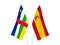 Spain and Central African Republic flags