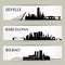 Spain cities skylines - vector illustration
