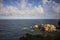 Spain coastline panorama Mediterranean Sea Cala Sagaro.