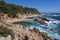 Spain Costa Brava beach and rocks Palafrugell