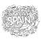 Spain country hand lettering and doodles elements