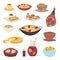 Spain cuisine vector food cookery traditional dish recipe spanish snack tapas crusty bread food gastronomy illustration.