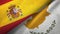 Spain and Cyprus two flags textile cloth, fabric texture