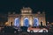 SPAIN - DECEMBER 12: Traffic passing in front of the Alcala Gate,  DECEMBER 12, 2017 in Madrid, Spain