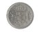 Spain  five ptas coin on white isolated background