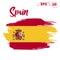 Spain flag brush strokes painted