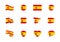 Spain flag - flat collection. Flags of different shaped twelve flat icons