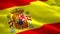 Spain Flag Motion Loop waving in wind video footage Full HD. Realistic Spanish Flag background. Spain Flag Looping Closeup 1080p F