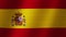 Spain flag. Slow flutter of the canvas. Fluctuation of the fabric.