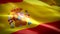 Spain flag of Spanish closeup or close up waving in the wind loop animation