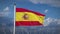 Spain flag waving with blue sky in summer - video animation