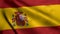 Spain Flag. Waving Fabric Satin Texture Flag of Spain 3D illustration.