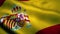 Spain flag waving in the wind. National flag of Spain. Sign of Spain seamless loop animation. 4K