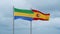 Spain and Gabon flag