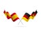 Spain and Germany flags. Crossed flags. Vector illustration.