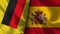 Spain and Germany Realistic Flag â€“ Fabric Texture Illustration