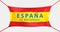 Spain get well soon. Text in spanish language. Protective mask flag of spain from covid-19. Fight for life Spain concept