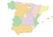 Spain - Highly detailed editable political map.