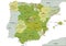 Spain - Highly detailed editable political map with separated layers.