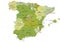 Spain - Highly detailed editable political map with separated layers.