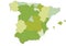 Spain - Highly detailed editable political map with separated layers.