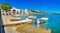 Spain Majorca island, idyllic fishing village harbor of Porto Colom