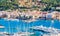 Spain Majorca, view of marina and coast town of Port de Andratx