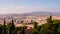 Spain malaga sun light city panorama from castle 4k time lapse