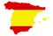 Spain map and flag - sovereign state on the Iberian Peninsula in Europe