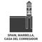 Spain, Marbella, Casa Del Corregidor travel landmark vector illustration