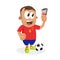 Spain mascot and background with selfie pose