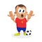 Spain mascot and background surprise pose