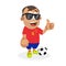 Spain mascot and background thumb pose